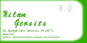 milan geosits business card